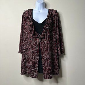 Essentials Red/Black Dot Abstract Top Women's 18/20